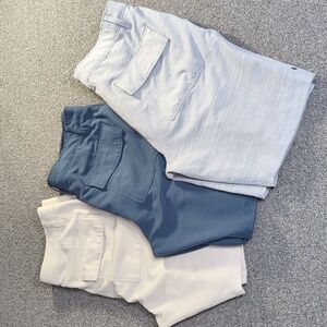BYLT Kinetic Performance Shorts Lot of 3 Size Med x9" Blue/Gray/Khaki Golf Prep